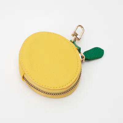 Fashnzfab Faux Leather Lemon Keychain / Bag Charm / Coin Purse In Yellow