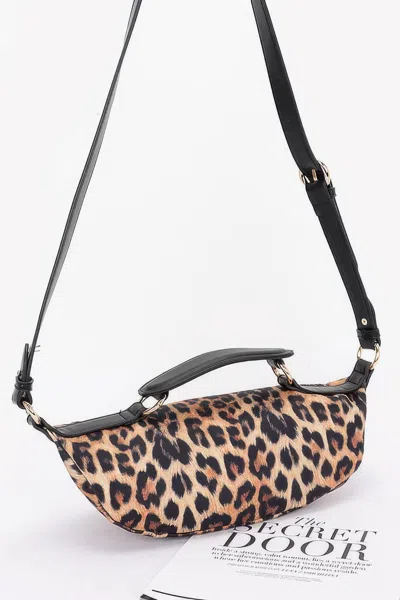 Fashnzfab Faux Leather Leopard Crossbody Bag In Black