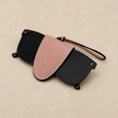Fashnzfab Faux Leather Magnetic Hat And Sunglasses Clip Bag Charm In Black