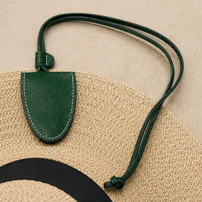 Fashnzfab Faux Leather Magnetic Hat And Sunglasses Clip Bag Charm In Green