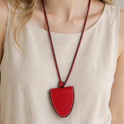 Fashnzfab Faux Leather Magnetic Hat And Sunglasses Clip Bag Charm In Red