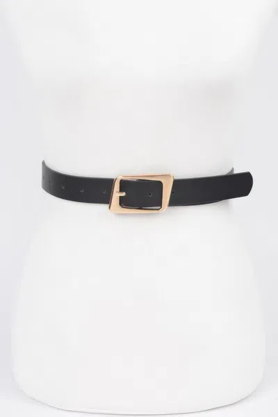 Fashnzfab Faux Leather Metal Buckle Belt In Metallic