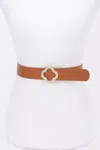 Fashnzfab Faux Leather Metal Buckle Belt In Yellow