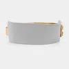 Fashnzfab Faux Leather Metal Hook Bracelet Gold, Gray In Multi