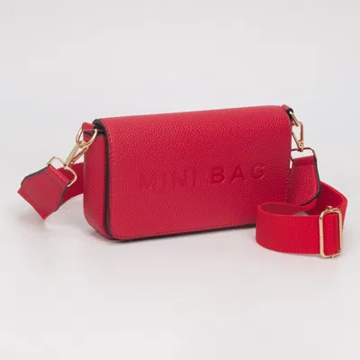 Fashnzfab Faux Leather Mini Bag Message Structured Crossbody Bag In Red