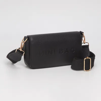 Fashnzfab Faux Leather Mini Bag Message Structured Crossbody Bag In Black