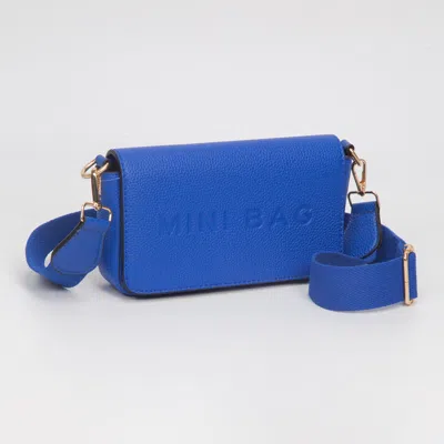 Fashnzfab Faux Leather Mini Bag Message Structured Crossbody Bag In Blue
