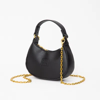 Fashnzfab Faux Leather Mini Hobo Handbag / Crossbody Bag In Black