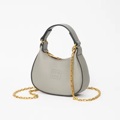 Fashnzfab Faux Leather Mini Hobo Handbag / Crossbody Bag In Gray