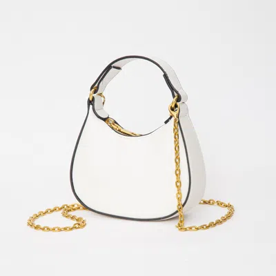 Fashnzfab Faux Leather Mini Hobo Handbag / Crossbody Bag In White