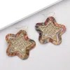 Fashnzfab Faux Leather Moroccan Filigree Star Dangle Earrings - Multi In Multi