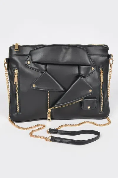 Fashnzfab Faux Leather Novelty Bag In Black