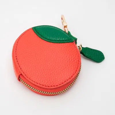 Fashnzfab Faux Leather Orange Keychain / Bag Charm / Coin Purse