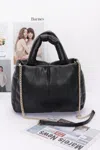 Fashnzfab Faux Leather Padded Tote Bag In Black