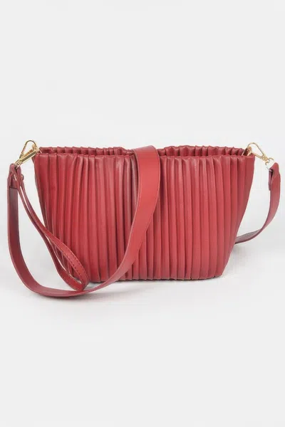 Fashnzfab Faux Leather Pleated Bag In White
