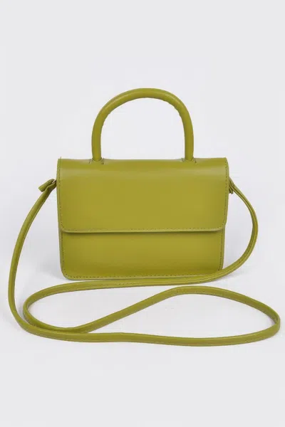 Fashnzfab Faux Leather Pleated Shoulder Strap Bag In Green
