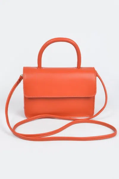 Fashnzfab Faux Leather Pleated Shoulder Strap Bag In Orange