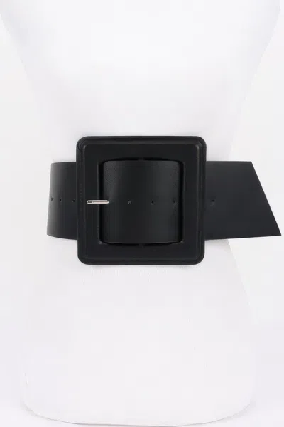 Fashnzfab Faux Leather Plus Size Waist Belt In Black