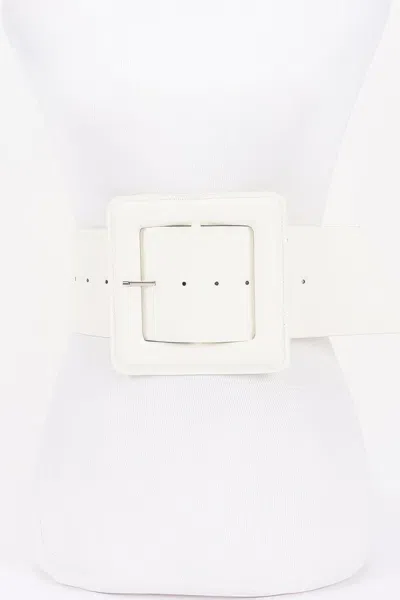Fashnzfab Faux Leather Plus Size Waist Belt In White