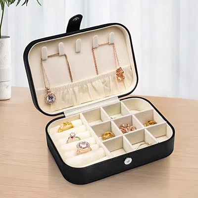 Fashnzfab Faux Leather Portable Jewelry Box 6.3" X 4.33" X 1.97"