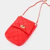 Fashnzfab Faux Leather Quilted Mini Crossbody Bag In Red