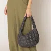 Fashnzfab Faux Leather Quilted Puffer Shoulder Cloud Bag In Gray