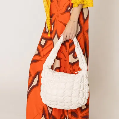 Fashnzfab Faux Leather Quilted Puffer Shoulder Cloud Bag In Multi