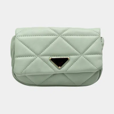 Fashnzfab Faux Leather Rectangle Clutch / Shoulder / Crossbody Bag In Green