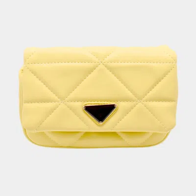 Fashnzfab Faux Leather Rectangle Clutch / Shoulder / Crossbody Bag In Yellow