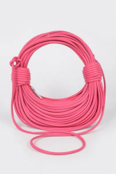 Fashnzfab Faux Leather Rope Hobo Bag In Pink