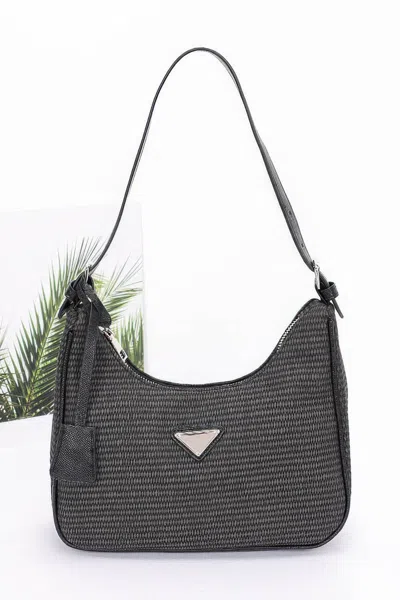Fashnzfab Faux Leather Shoulder Bag In Black