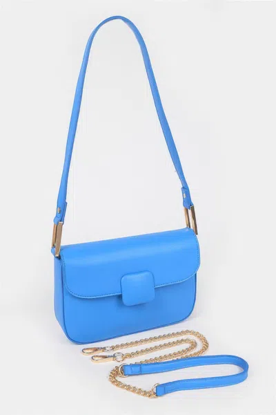 Fashnzfab Faux Leather Shoulder Bag In Blue
