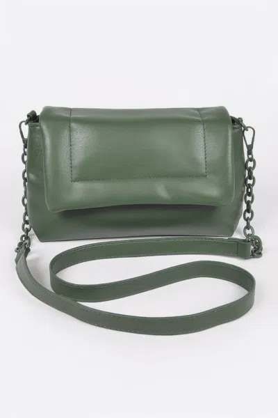 Fashnzfab Faux Leather Shoulder Bag In Green
