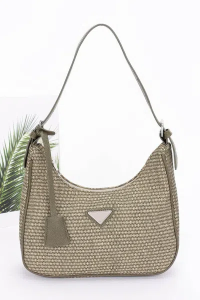 Fashnzfab Faux Leather Shoulder Bag In Green