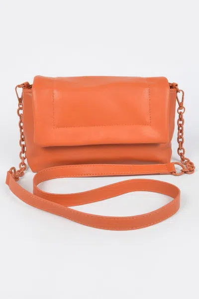 Fashnzfab Faux Leather Shoulder Bag In Orange