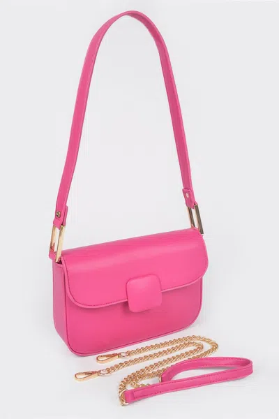 Fashnzfab Faux Leather Shoulder Bag In Pink