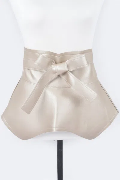 Fashnzfab Faux Leather Skirt Belt In Gray