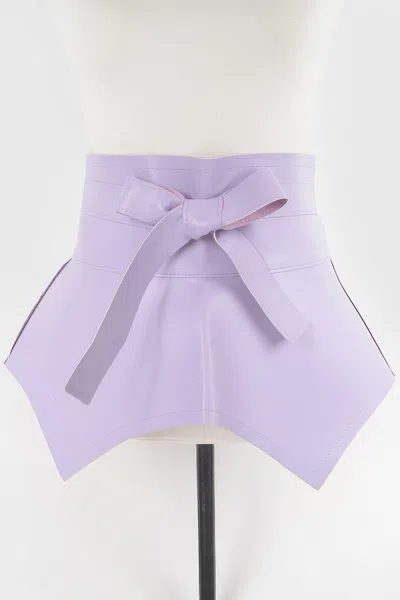 Fashnzfab Faux Leather Skirt Belt In Purple