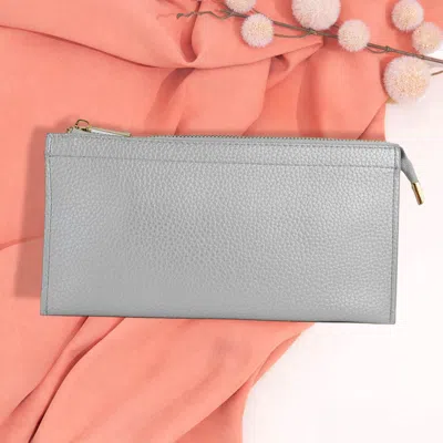 Fashnzfab Faux Leather Slim Wallet Crossbody Bag In Silver