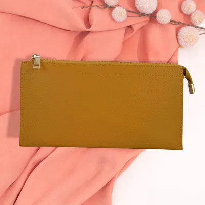 Fashnzfab Faux Leather Slim Wallet Crossbody Bag In Yellow