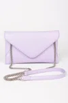 Fashnzfab Faux Leather Small Envelope Clutch In Purple