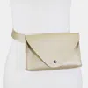 Fashnzfab Faux Leather Solid Envelope Fanny Pack In Gold