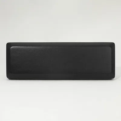 Fashnzfab Faux Leather Structured Long Clutch Bag In Black