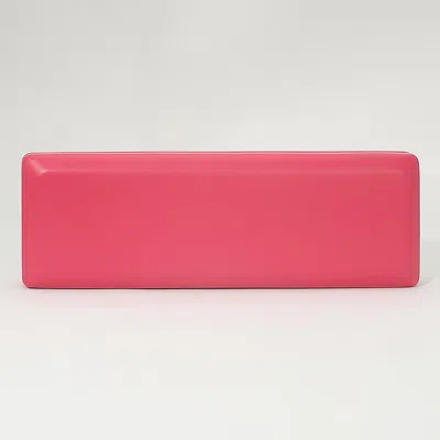 Fashnzfab Faux Leather Structured Long Clutch Bag In Pink