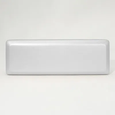 Fashnzfab Faux Leather Structured Long Clutch Bag In Silver