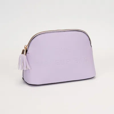 Fashnzfab Faux Leather Tassel Zip Around Makeup Pouch Bag In Purple
