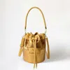Fashnzfab Faux Leather The Cute Bag Message Sequin Crossbody Bucket Bag In Gold