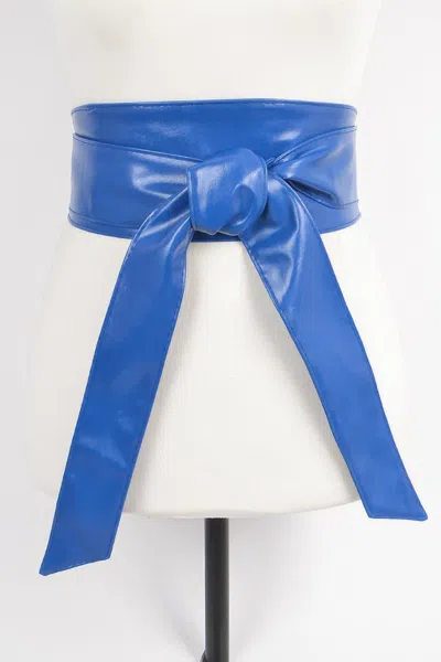 Fashnzfab Faux Leather Tie Up Belt In Gold