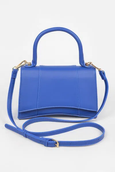 Fashnzfab Faux Leather Top Handle Bag In Blue