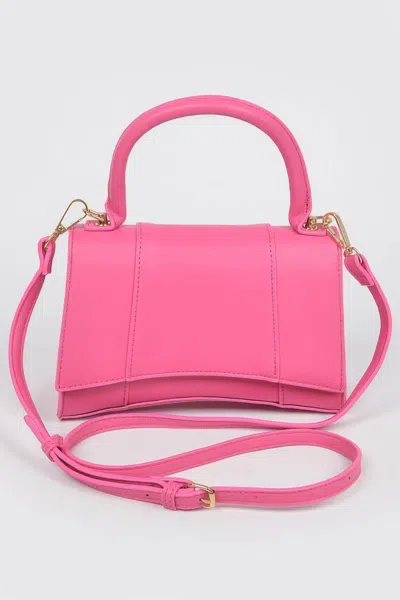 Fashnzfab Faux Leather Top Handle Bag In Pink